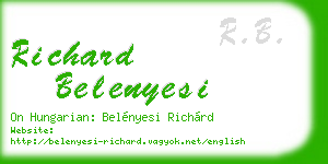 richard belenyesi business card